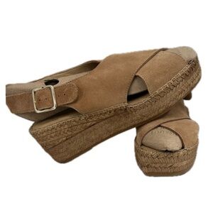 Star love, Women's Tan leather Espadrille Sandals made in Spain , Size 2…